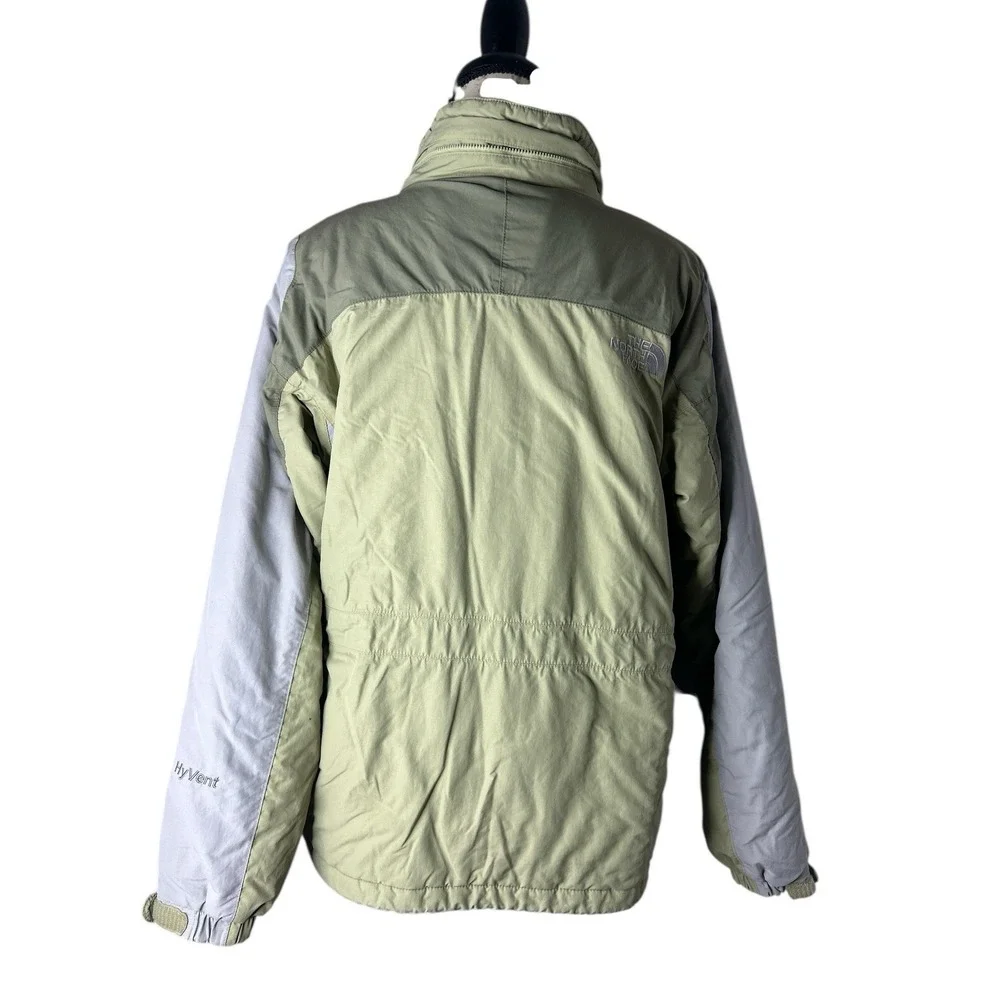 The North Face Light weight outer soft shell jacket Green/Grey Large NO‎ HOOD